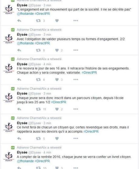 Les Jeunesses Hollandistes livetweet élysée engagement citoyen