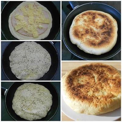 Focaccia jambon & comté à la poêle