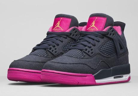 Air Jordan 4 Denim Obsidian Pink