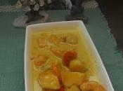 Curry crevettes coquilles Saint-Jacques noix coco mangue