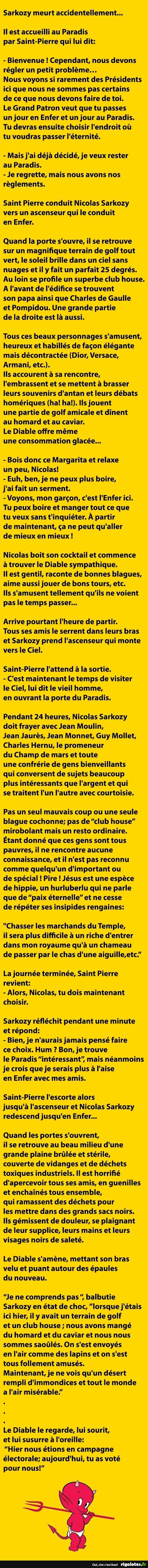 Sarkozy, entre l'enfer et le paradis...