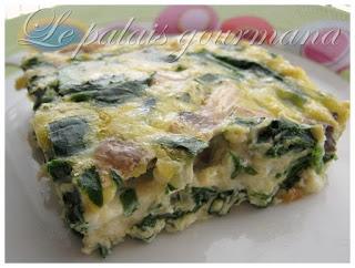 Frittata aux champignons et épinards