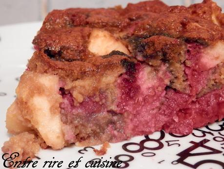 Gâteau à la farine de Maïs, aux Pommes et aux Framboises