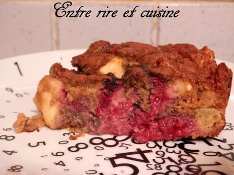 Gâteau à la farine de Maïs, aux Pommes et aux Framboises