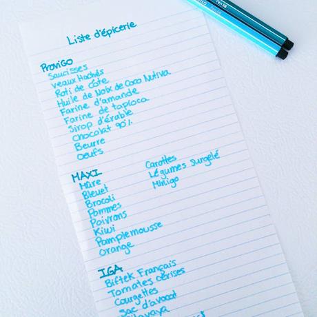 À quoi ressemble un liste d'épicerie #Paleo