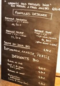 Juicerie carte menu soupe bio