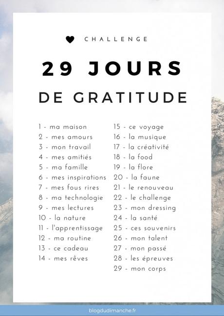 29 jours de gratitude avec le bl♥g du dimanche