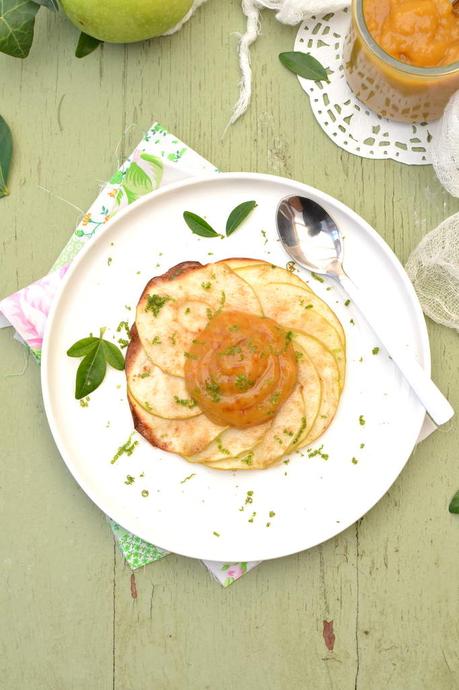 Rosaces de pommes croquantes et clementine curd