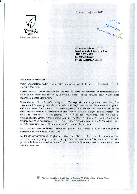 A Evreux, la nouvelle municipalité bafoue la liberté d'expression et de réunion