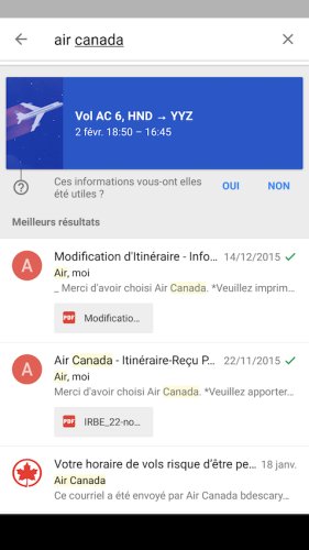 Google Inbox améliore sensiblement les résultats de recherche