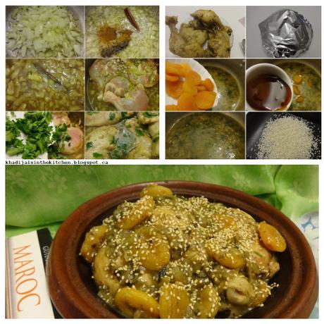 TAJINE DE POULET AUX ABRICOTS SECS / CHICKEN TAGINE WITH DRIED APRICOTS / TAJINE DE POLLO CON ALBARICOQUES SECOS / طاجين الدجاج و المشمش المجفف