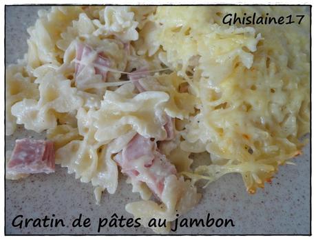 Gratin de pâtes au jambon