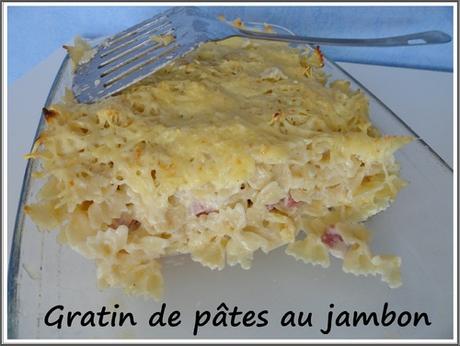 Gratin de pâtes au jambon