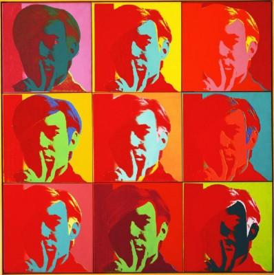 Andy Warhol (1928-1987), Self-Portrait, 1966, peinture acrylique et encre sérigraphique sur 9 toiles de 57,2 x 57,2 cm, dimension totale : 171,7 x 171,7 cm , New York, Museum of Modern Art (MoMA), Gift of Philip Johnson. Acc. n.: 513.1998.a-i. © 2015. Digital image, The Museum of Modern Art, New York/Scala, Florence © The Andy Warhol Foundation for the Visual Arts, Inc. / ADAGP, Paris 2015