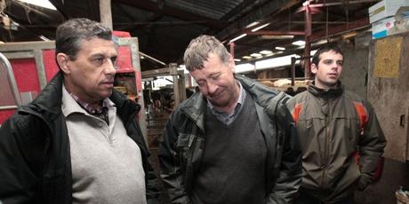 (De gauche à droite) Xavier Beulin, président de la FNSEA ; François Avrard, président de la FNSEA 17 et Cédric Vigneron, secrétaire générale des JA 17.
