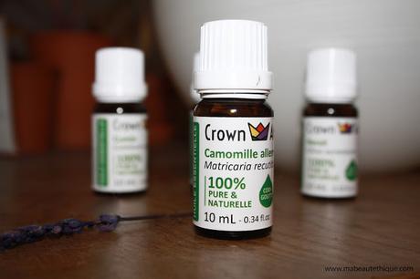 crown aroma huiles essentielles 100% naturelles bio pures neroli camomille allemande myrte cumin myrte