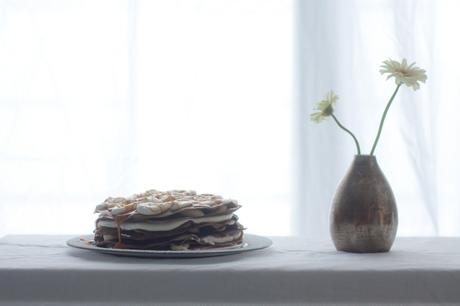 Gâteau de crêpes – Caramel, chocolat et banane