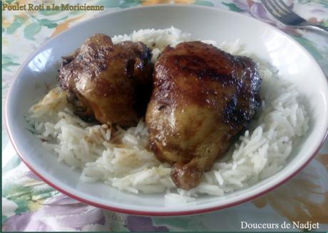 Poulet Roti à la Mauricienne avec sauce Soja et du riz