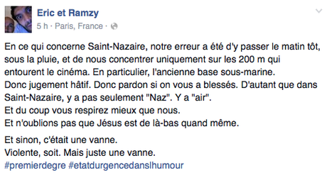 ERIC ET RAMZY : Saint-Nazaire leur répond et ils s’excusent