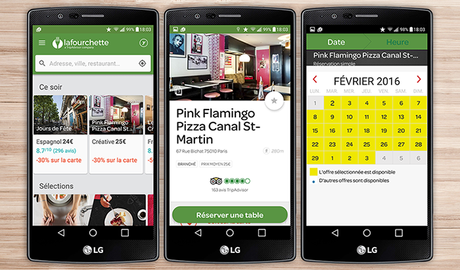 lafourchette application Android reservation restaurant pour la Saint-Valentin