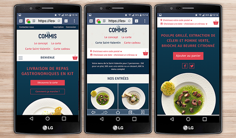 les commis application Android livraison kit gastronomique pour la Saint-Valentin