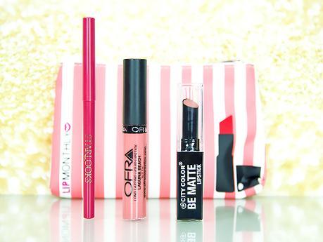 Contenu de la box pochette beauté maquillage des lèvres Lip Monthly du mois de janvier 2016