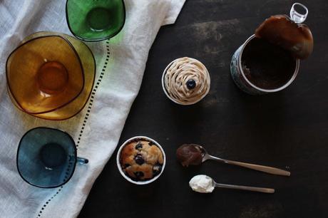 muffins creme marrons myrtilles