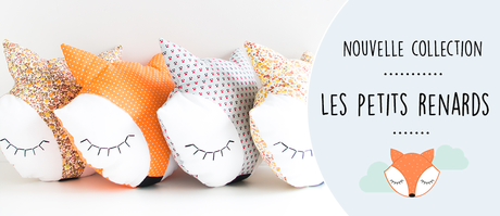 Les nouveaux petits coussins faits main Roselayette LA petite boutique rose layette renards