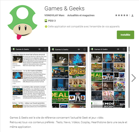 Capture Games & Geeks   sortie de lapplication android  google application android 