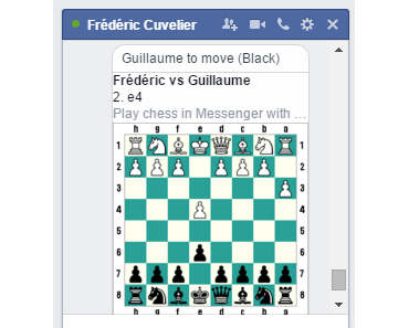 Jouer aux échecs sur Facebook Messenger
