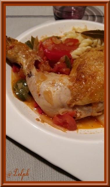 Poulet à la Basquaise. Poulet à la Basquaise.