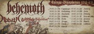 EUROPA BLASPHEMIA 2016: BEHEMOTH pol + ABBATH nor + ENOTOMBED AD swe + INQUISITION us - Trix - Antwerpen - le 7 février 2016