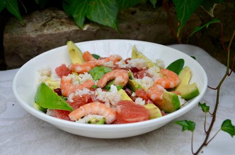 Salade vitaminée au crabe, pamplemousse et avocat