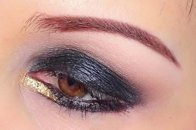 Gold glitter and dark black pour le Monday Shadow Challenge