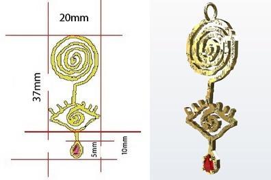 Pendentif rubis en or jaune