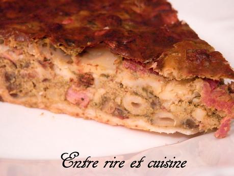 Quiche épinards, lentilles vertes et fromage à raclette {recyclage fond de frigo}