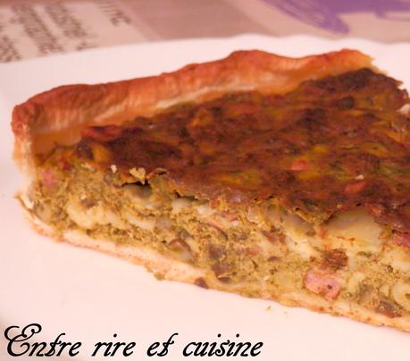 Quiche épinards, lentilles vertes et fromage à raclette {recyclage fond de frigo}