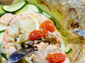 Papillote saumon courgettes