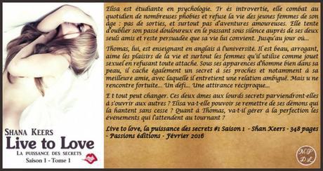 Live to love, la puissance des secrets #1 Saison 1 – Shana Keers