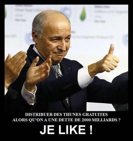 Écologie positive – Une COP pas top fabius - cop21 - distribuer des thunes gratuites je like