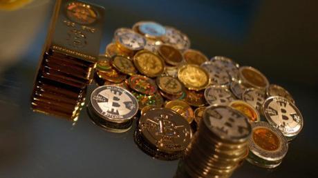 bitcoin coins and bars