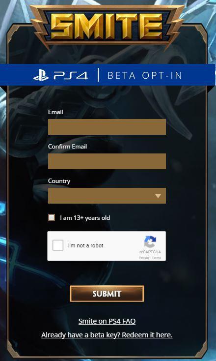 Smite sur PS4 : Inscriptions pour la beta du MOBA Smite sur PS4 inscription beta fermée