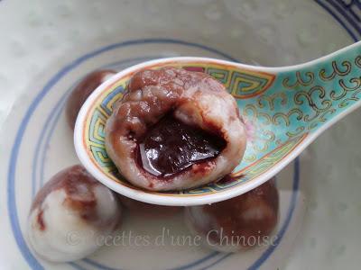 Tang Yuan marbré au chocolat cassis 雨花石汤圆