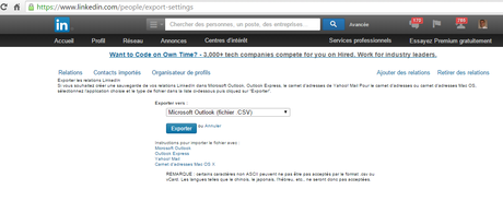 Exporter ses contacts LinkedIn et ses photos depuis Instagram