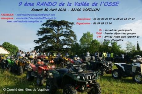 9 ème rando quad de la Vallée de l'OSSE (32) le 30 avril 2016