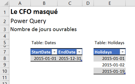 Power Query Jours ouvrables code M