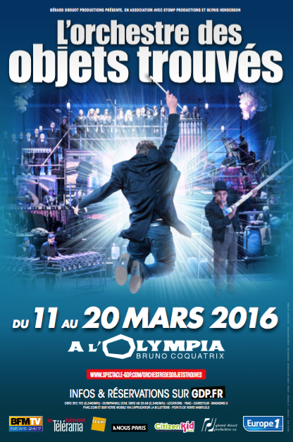 L'ORCHESTRE DES OBJETS TROUVÉS, par les créateurs du spectacle STOMP du 11 au 20 mars 2016 à l'Olympia