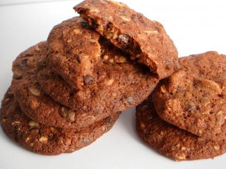 Cookies, noisettes, chocolat