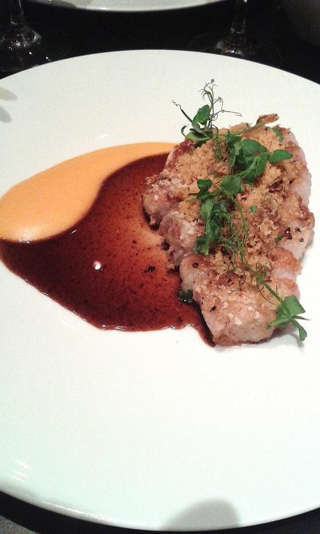 Carré de porc ibérique, mousseline de patates douces © P.Faus