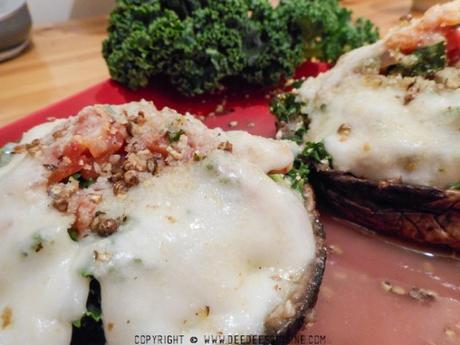 champignons farcis au fromage mozzarella kale